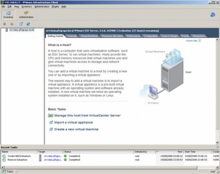 Figura 2: VMWare Infrastructure Client.