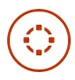 Icono de enfoque y gestión por procesos empresariales en tono naranja corporativo de PFS Grupo.
