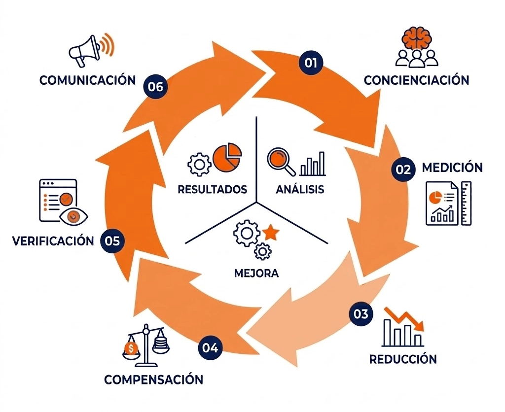 Infografía del Ciclo de Mejora Continua en Procesos y Workflows con 6 fases destacadas.